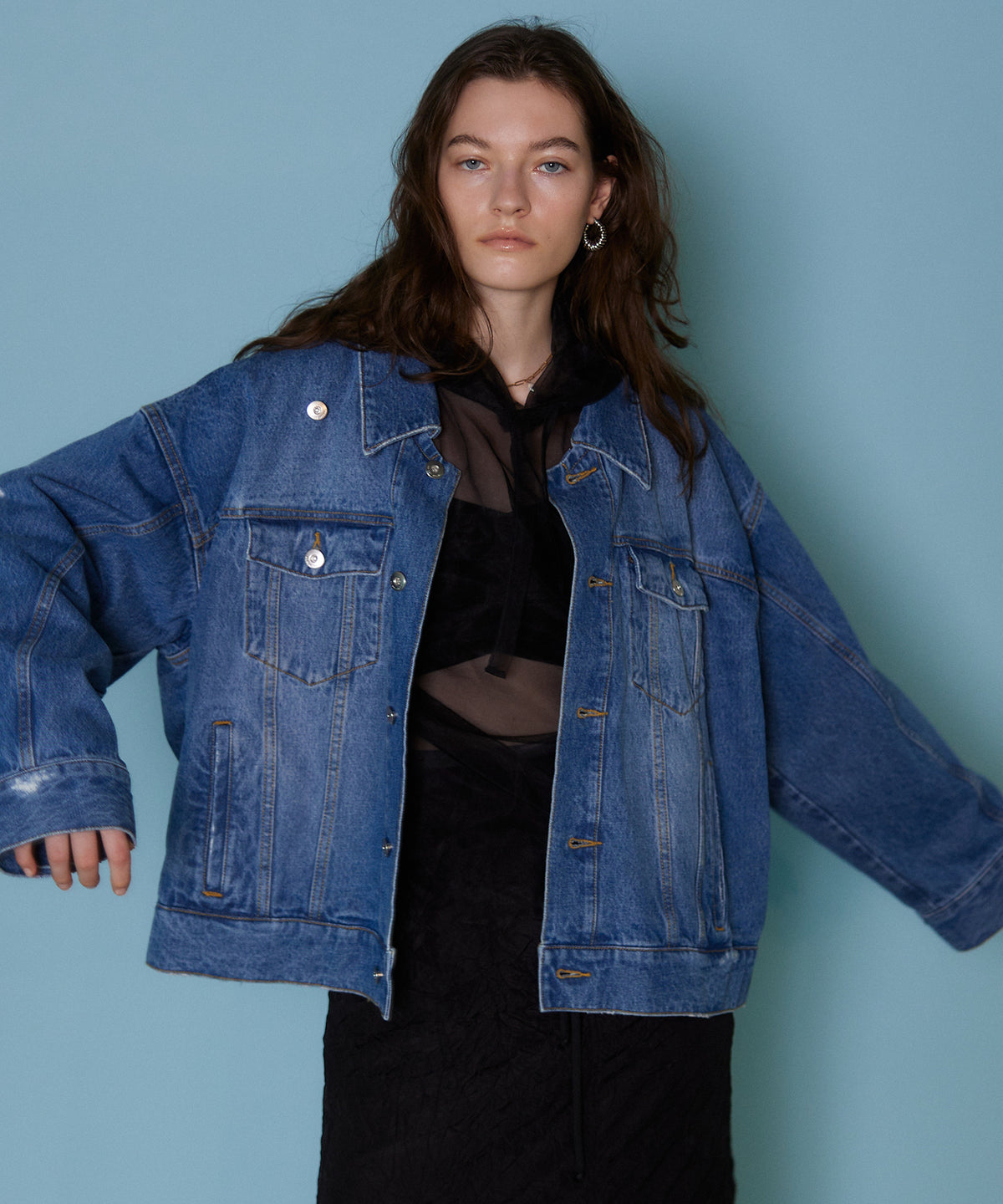 2way Oversizedd Denim Jacket