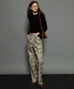 Vegan Leather Python Cut Off Pants