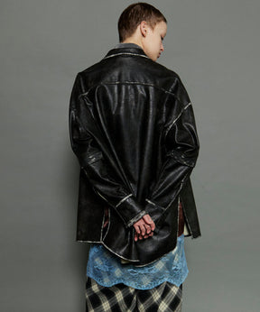 2way Vegan Leather Shirt