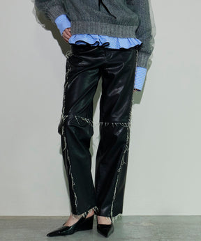 Vegan Leather Cut Off Pants