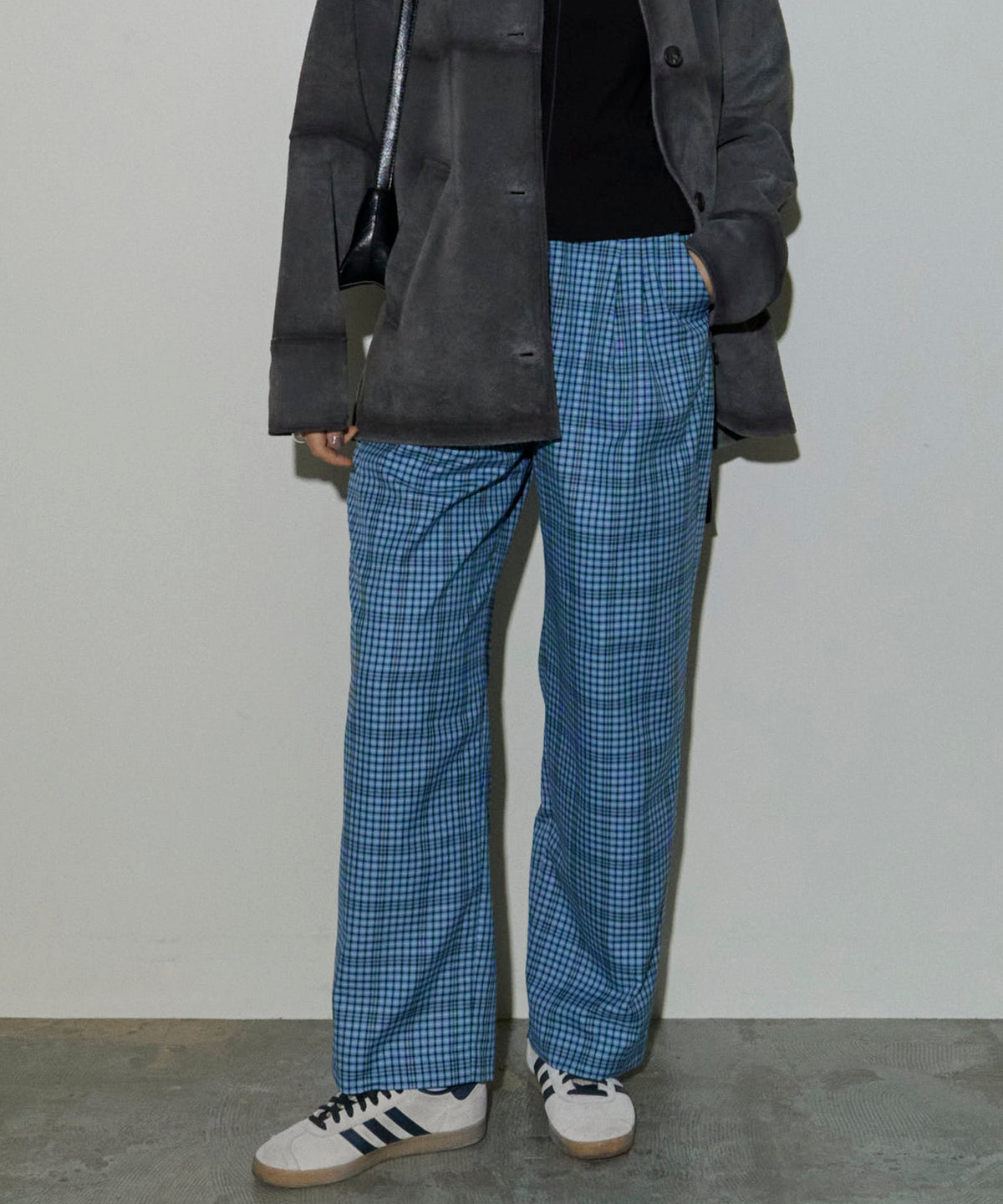 2way Waist Checkered Pants