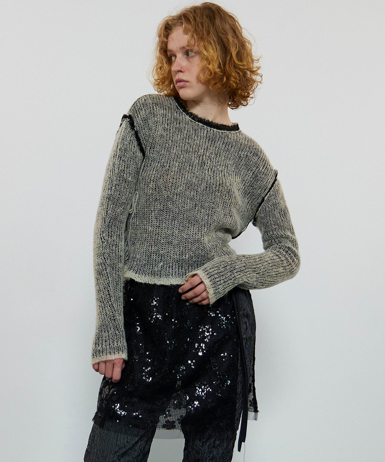 Reversible Mohair Knit Pullover