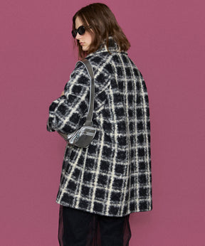 【24WINTER PRE-ORDER】Checkered Over Silhouette Middle Coat