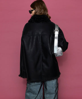 【24WINTER PRE-ORDER】Reversible Vegan Leather Mouton Blouson