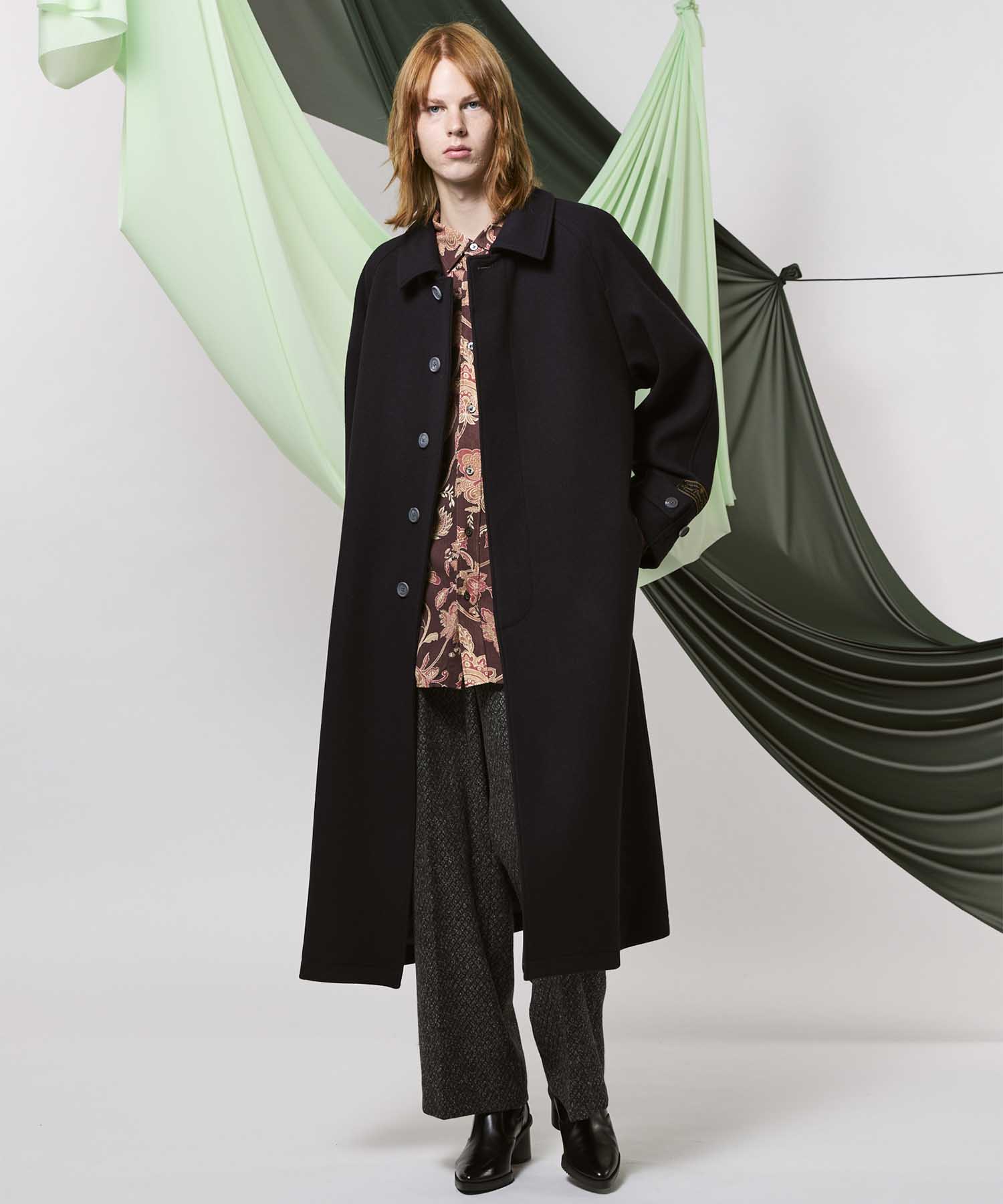 【24AW PRE-ORDER】Super170s Prime-Over Melton Balmachan Coat