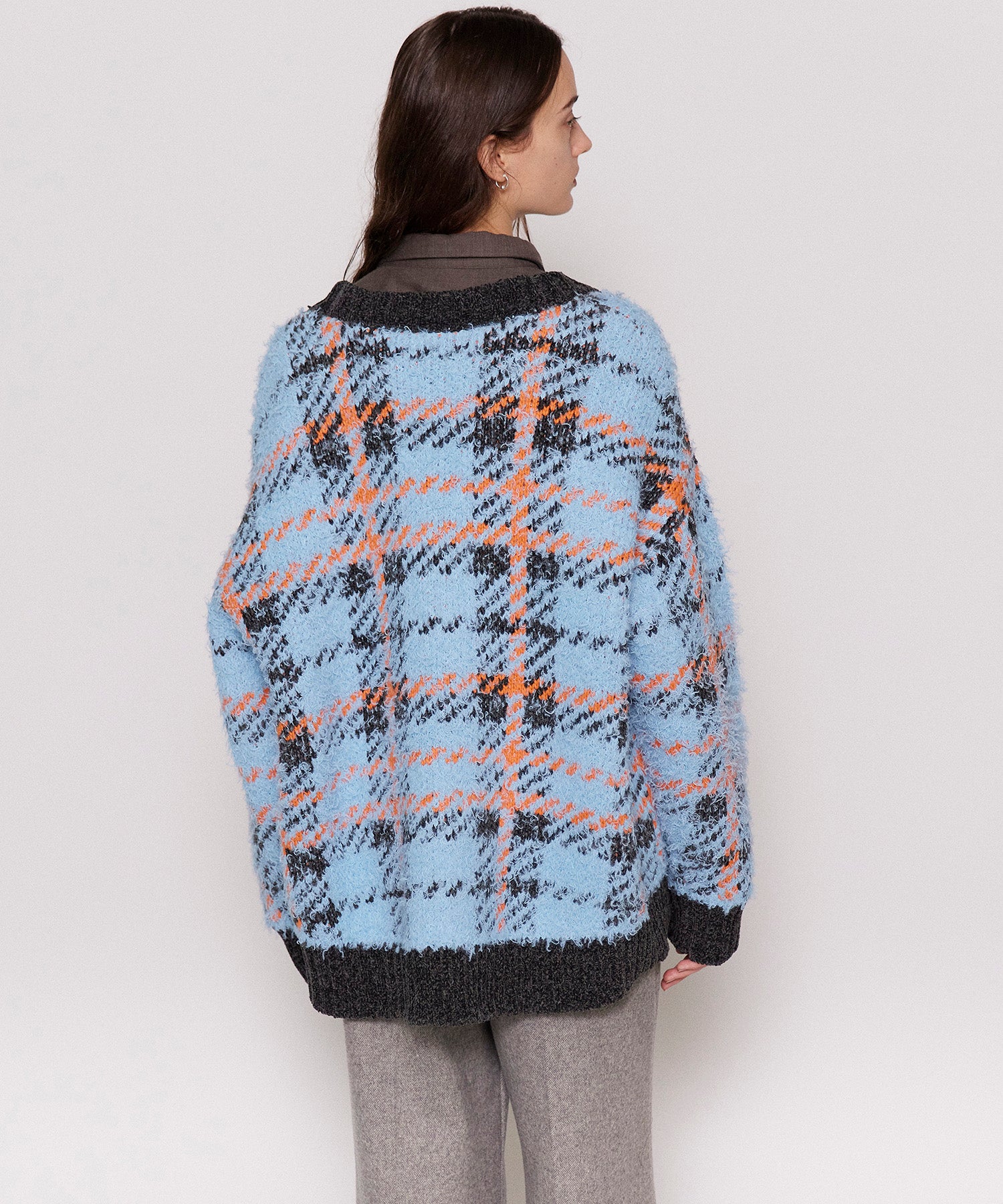 【24WINTER PRE-ORDER】Plaid Jacquard Knit Cardigan