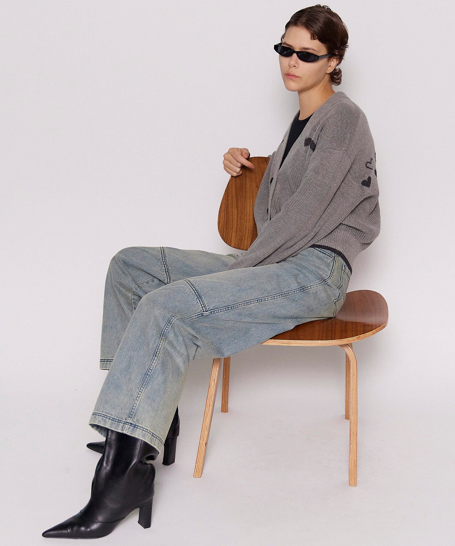 【24WINTER PRE-ORDER】Tulle Layer Denim Pants