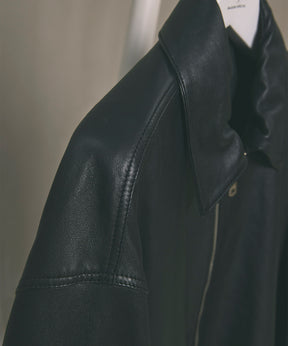 Sheep Leather Prime-Over Single Rider Collared Jacket