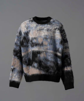 【24AW PRE-ORDER】Prime-Over Landscape Painting Crew Neck Knit Pullover