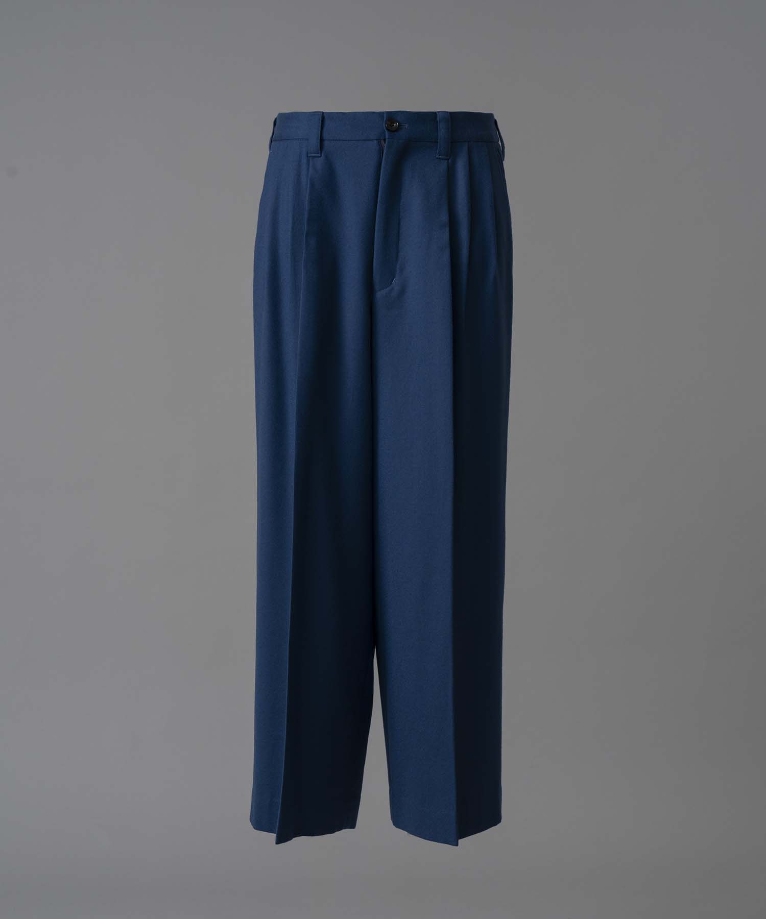 【Italian Dead Stock Fabric】Three-tuck Wide Pants