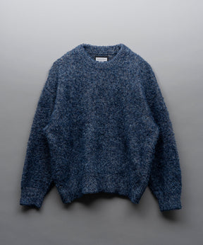 【24AW PRE-ORDER】Prime-Over Mixed Color Shaggy Crew Neck Knit Pullover