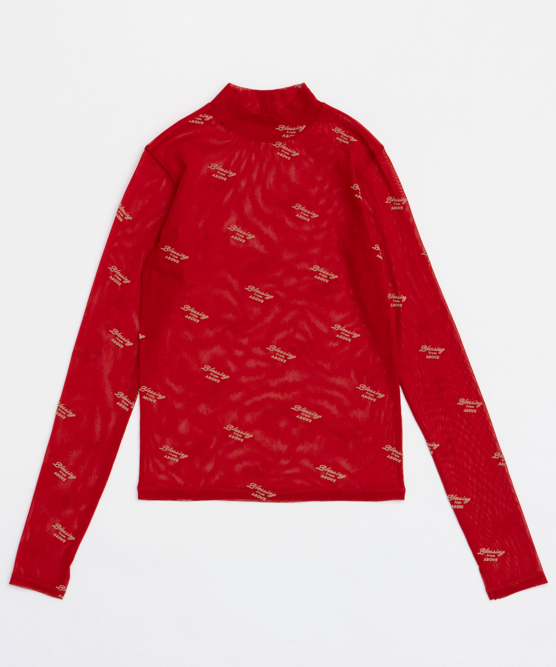 BLESSING Flocky Print Turtleneck Tops