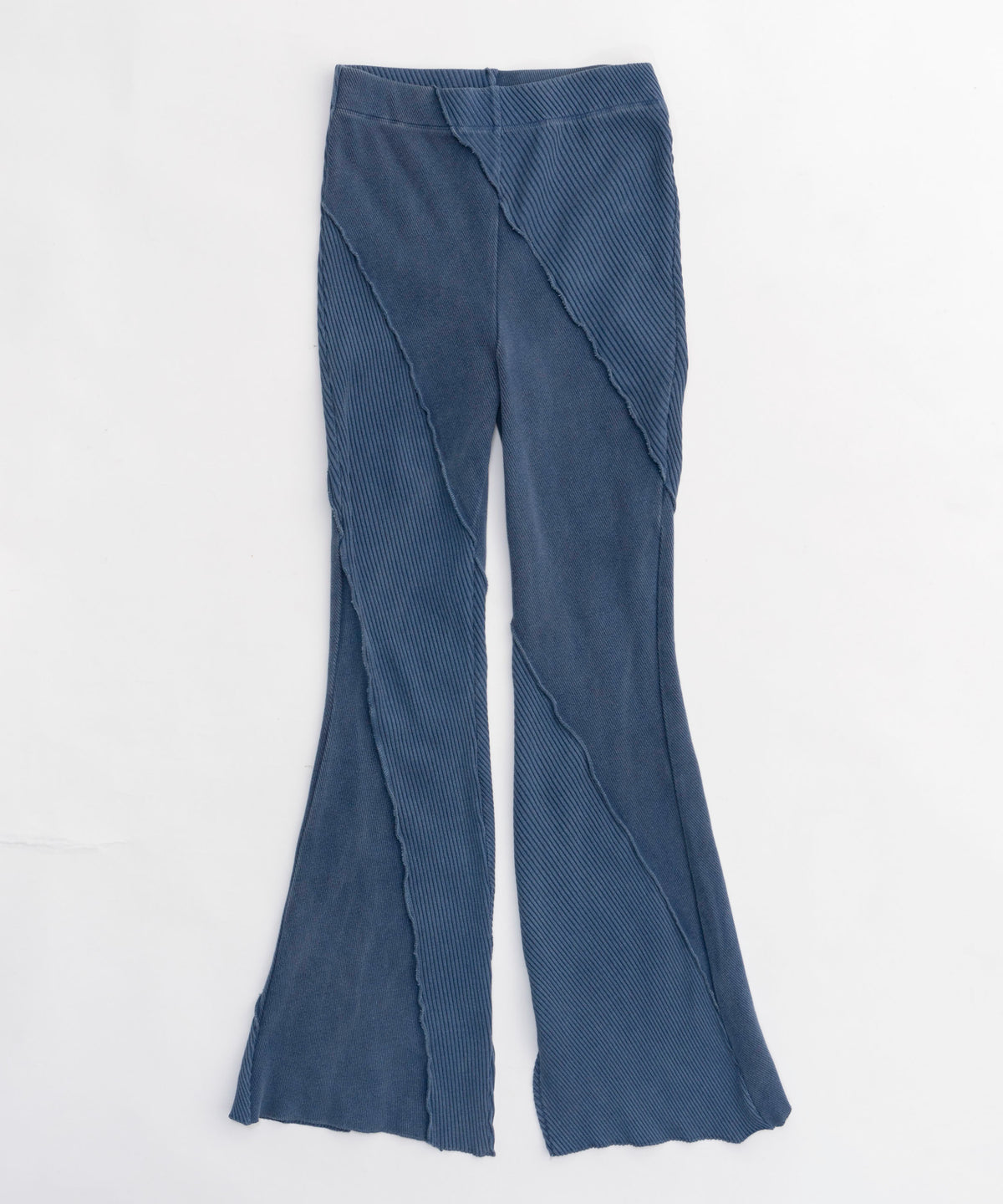 Rib Mix Semi-flare Pants