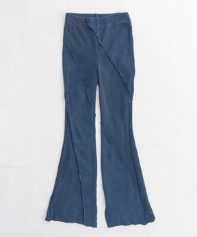 Rib Mix Semi-flare Pants