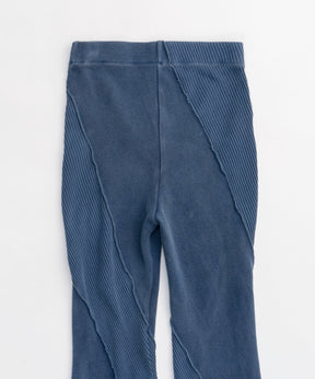 Rib Mix Semi-flare Pants