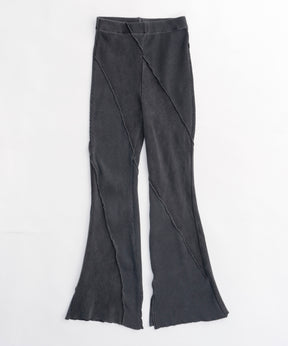 Rib Mix Semi-flare Pants