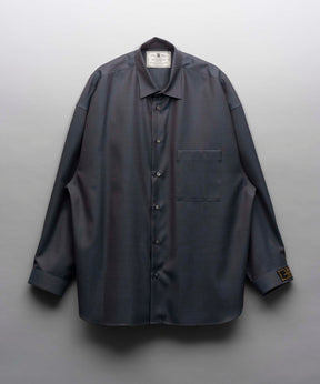 4 Colors Chambray Washable Wool Prime-Over Regular Collar Shirt