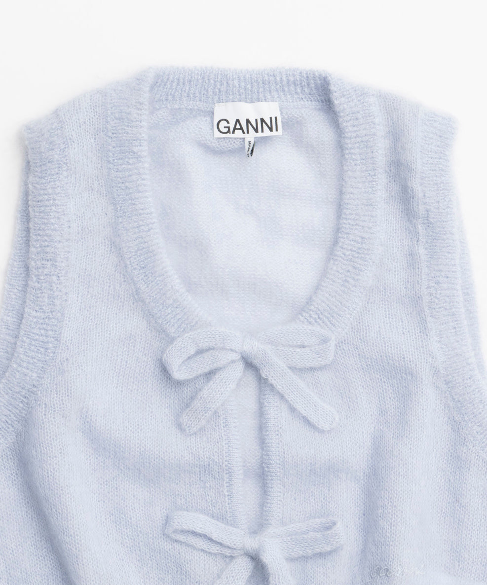 【GANNI】Light Mohair Tie String Vest