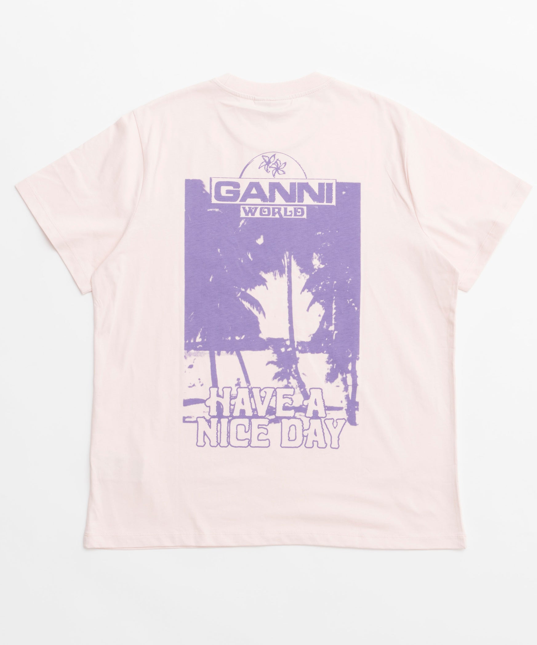 【GANNI】Basic Jersey Palm Tress Relaxed T-shirt