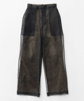 【24WINTER PRE-ORDER】Tulle Layer Denim Pants