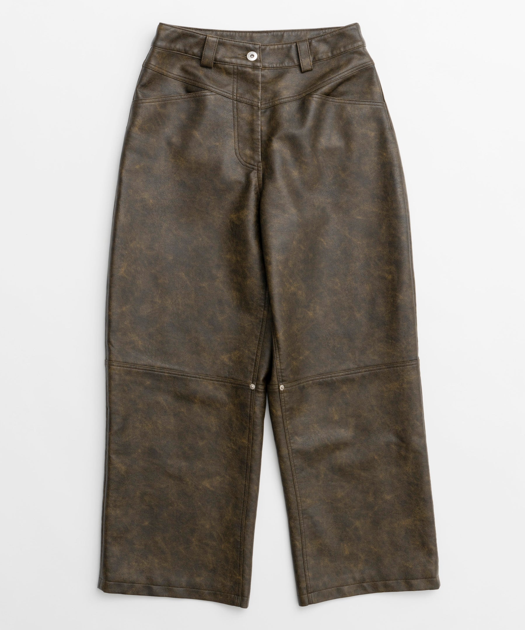 【24WINTER PRE-ORDER】Cocoon Wide Silhouette Vegan Leather Pants