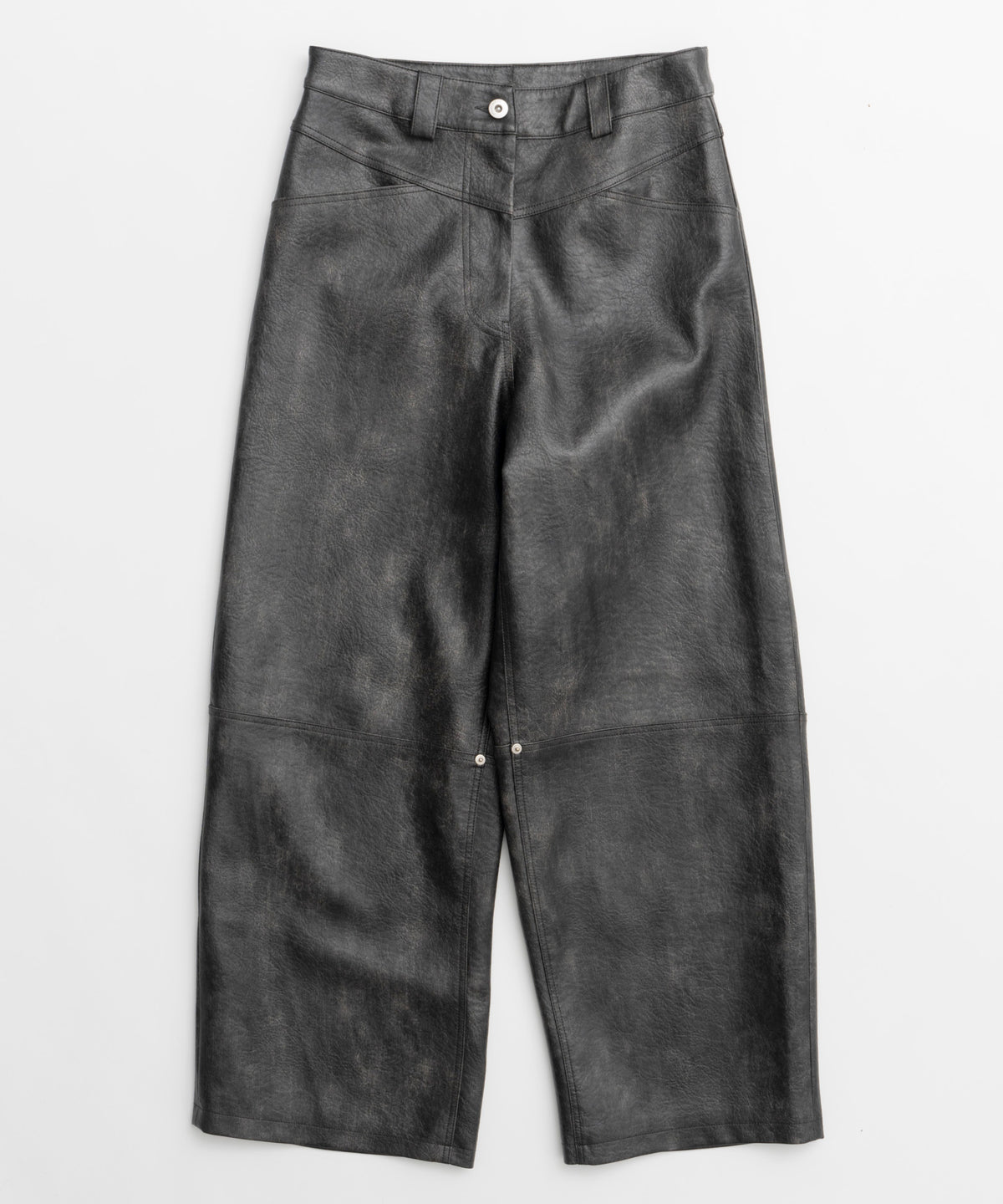 【24WINTER PRE-ORDER】Cocoon Wide Silhouette Vegan Leather Pants