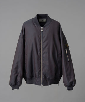 4 Colors Chambray Washable Wool Prime-Over MA-1 Bomber Jacket