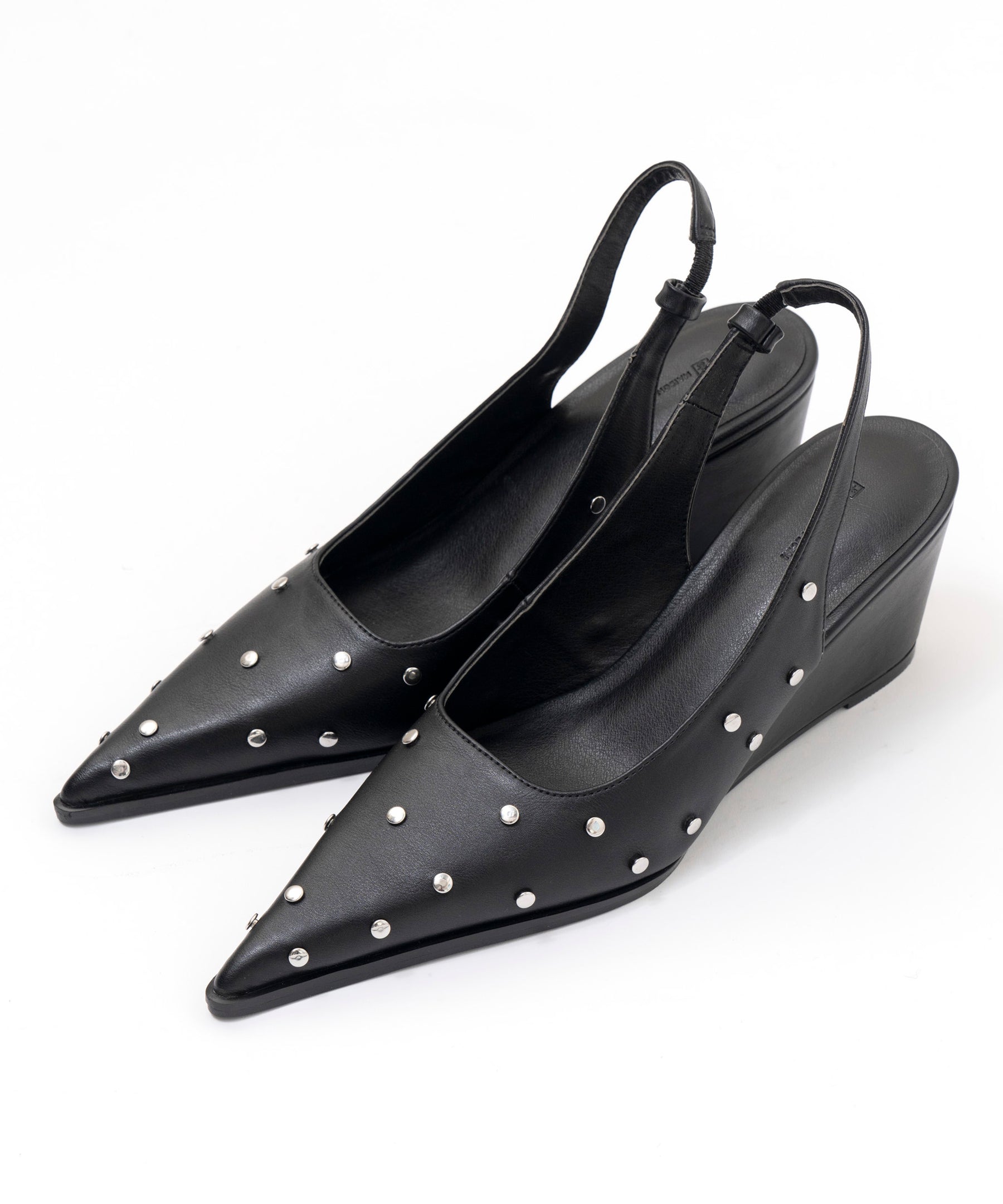 2way Studs Wedge Sole Pumps