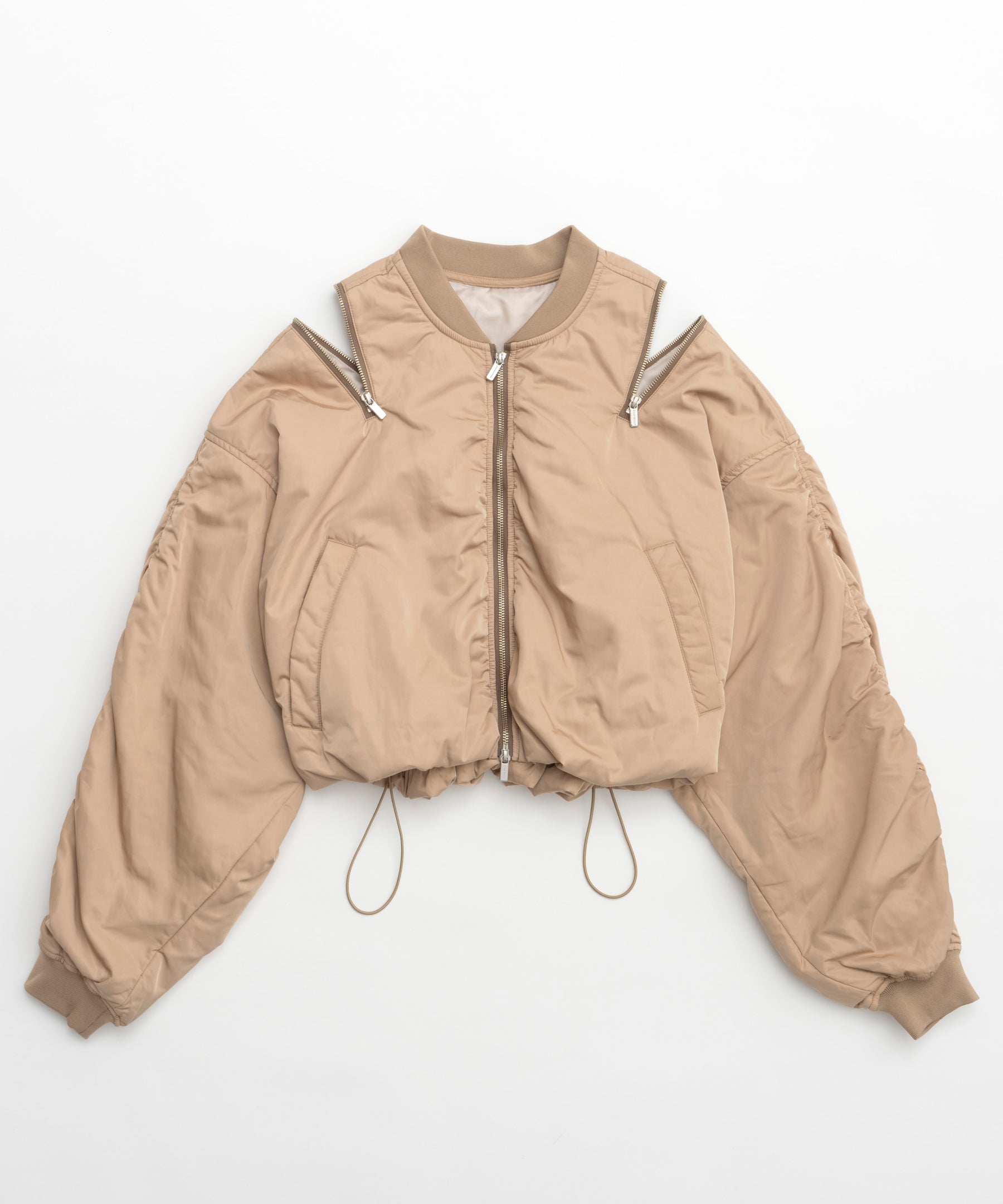 Shoulder Zip Nylon Blouson