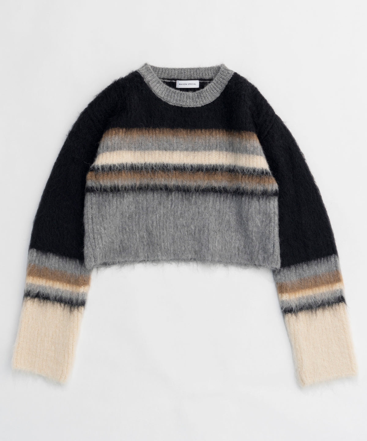 【24WINTER PRE-ORDER】Multi Border Short Length Knit Tops