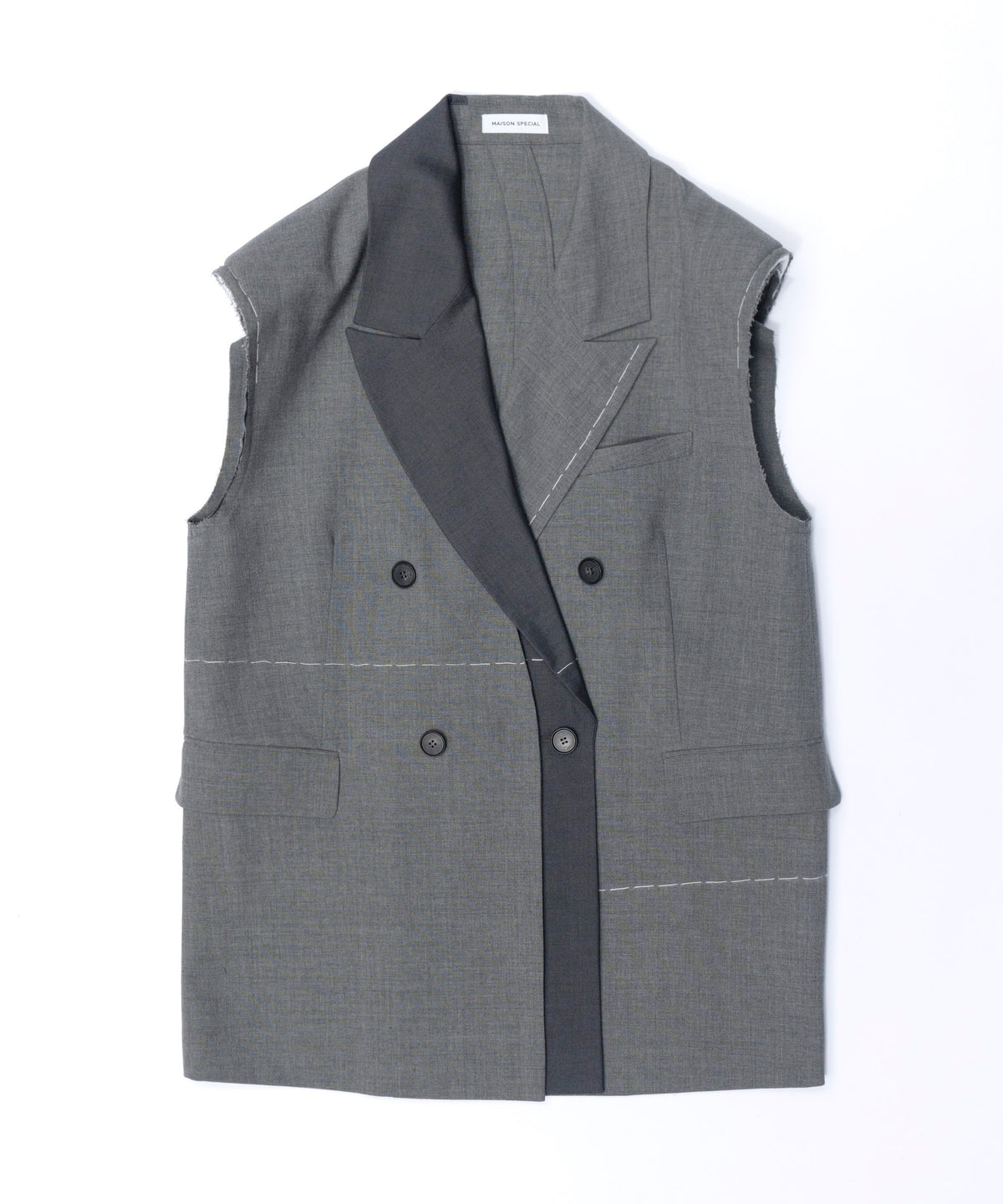 【SALE】Double Color Hand Stitched Gilet