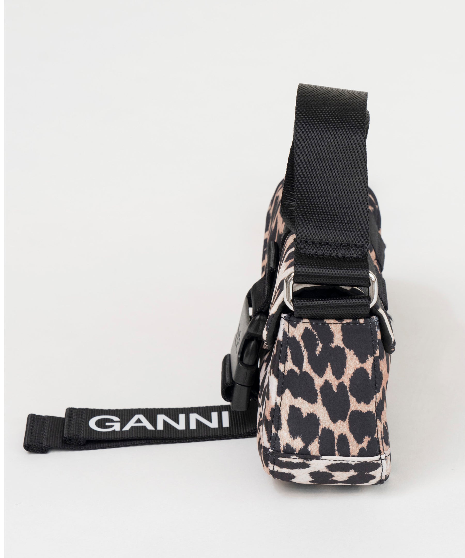 【GANNI】Recycled Tech Mini Satchel Leopard