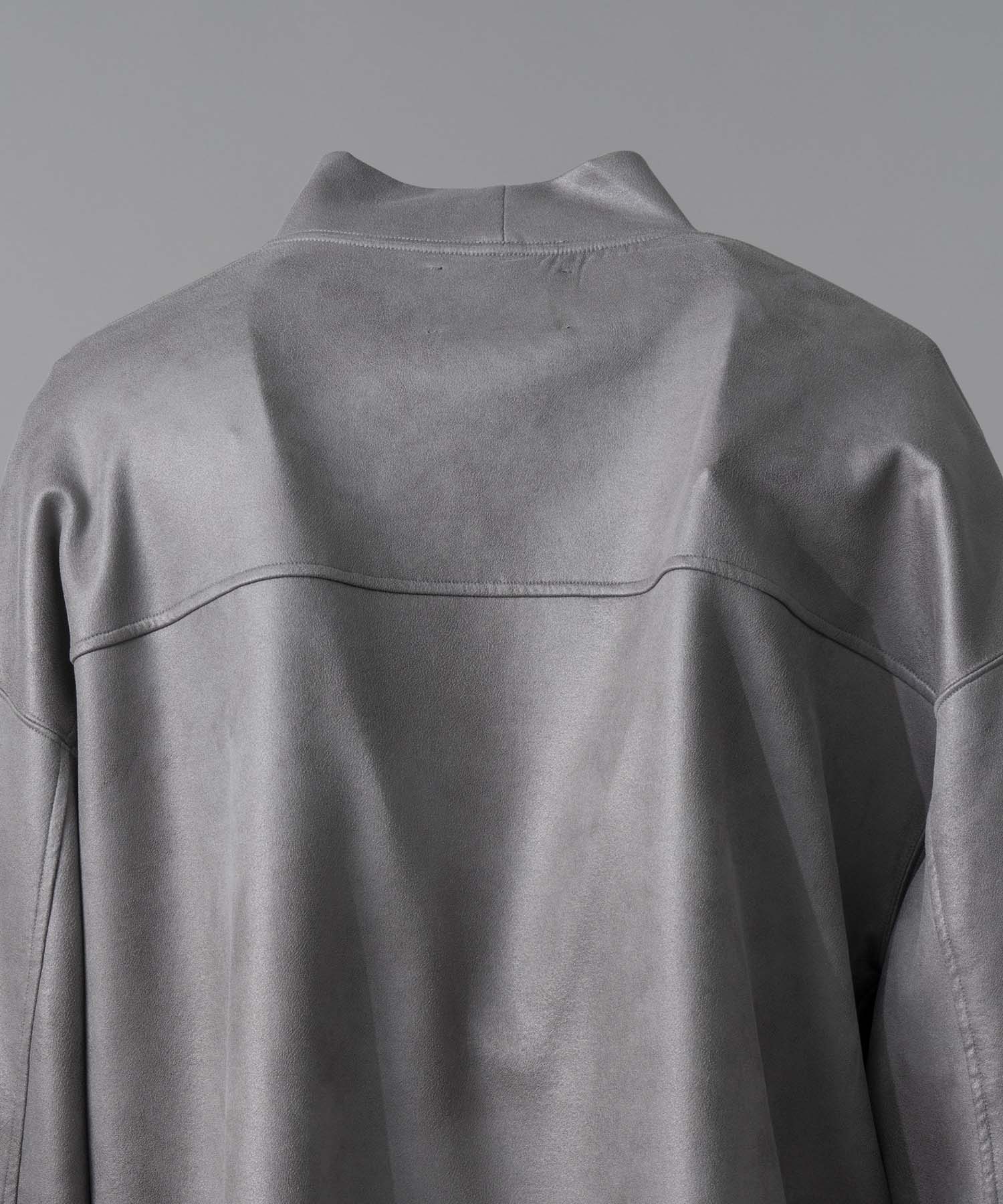 Leather-Like Prime-Over Mock Neck Pullover