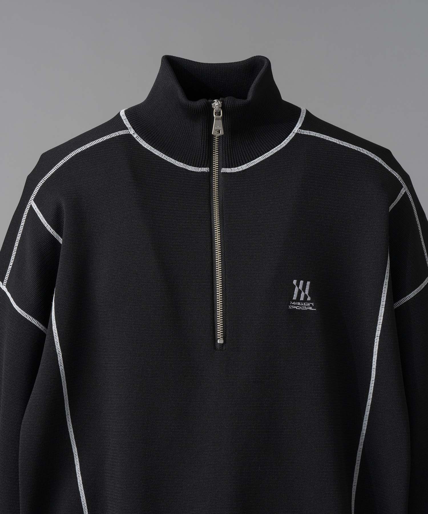 Milano Rib Flat Seam Stitch Prime-Over Half-Zip Pullover