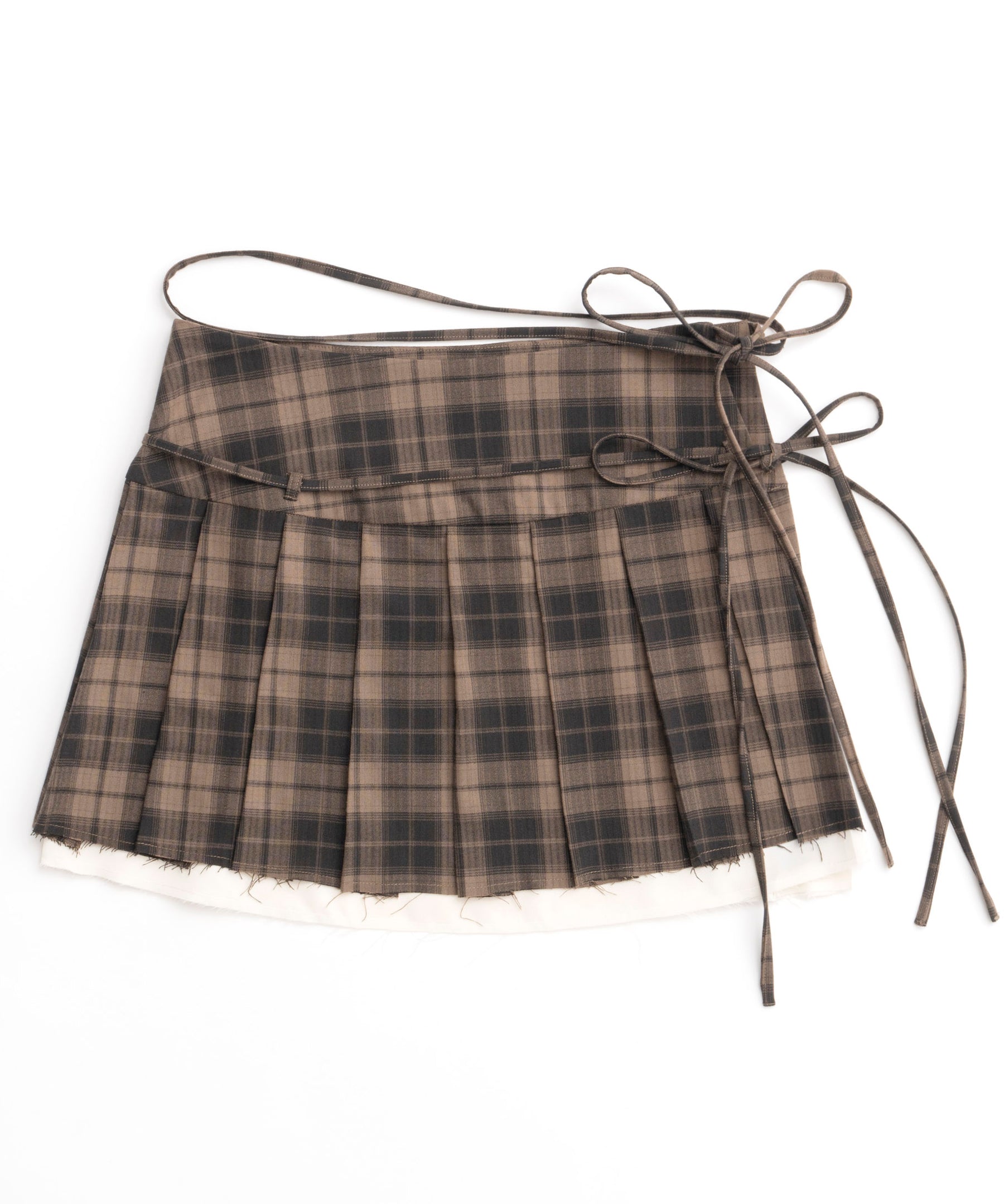 Pleats Wrap Mini Skirt