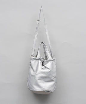 【EX】Vegan Leather Effect Shoulder Drawstring Bag