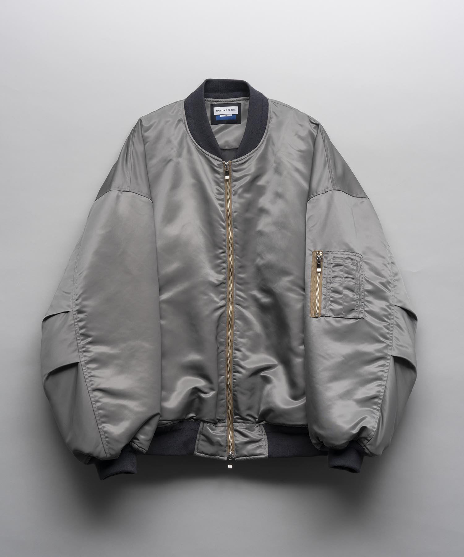 Prime-Over Wool Nylon MA-1 Bomber Jacket