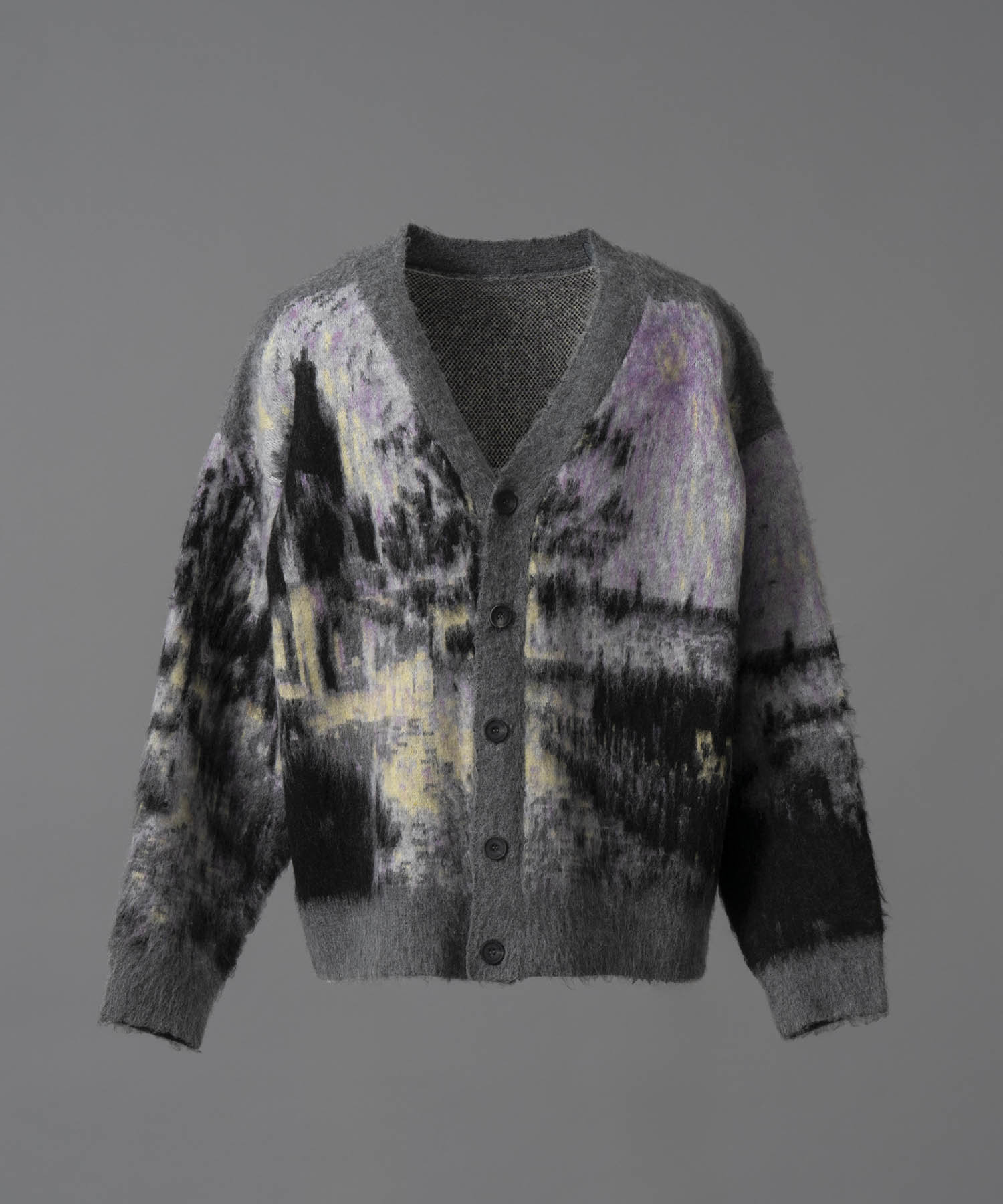 【24AW PRE-ORDER】Prime-Over Landscape Painting V-Neck Knit Cardigan