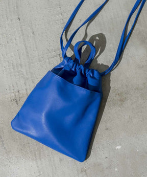 【EX】Vegan Leather Shoulder Drawstring Bag